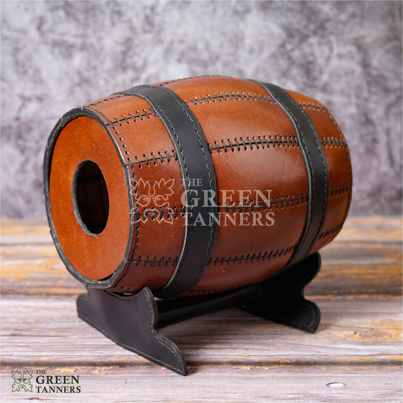 bottel holder, holder, wine holder, wine bottel holder, authantic bottel holder, leather bottel holder, Leather Wine Barrel