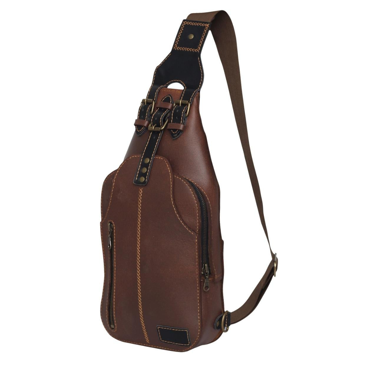 leather bag, leather sling bag, leather crossbody bag, brown leather bag, crossbody sling bag, brown leather sling bag