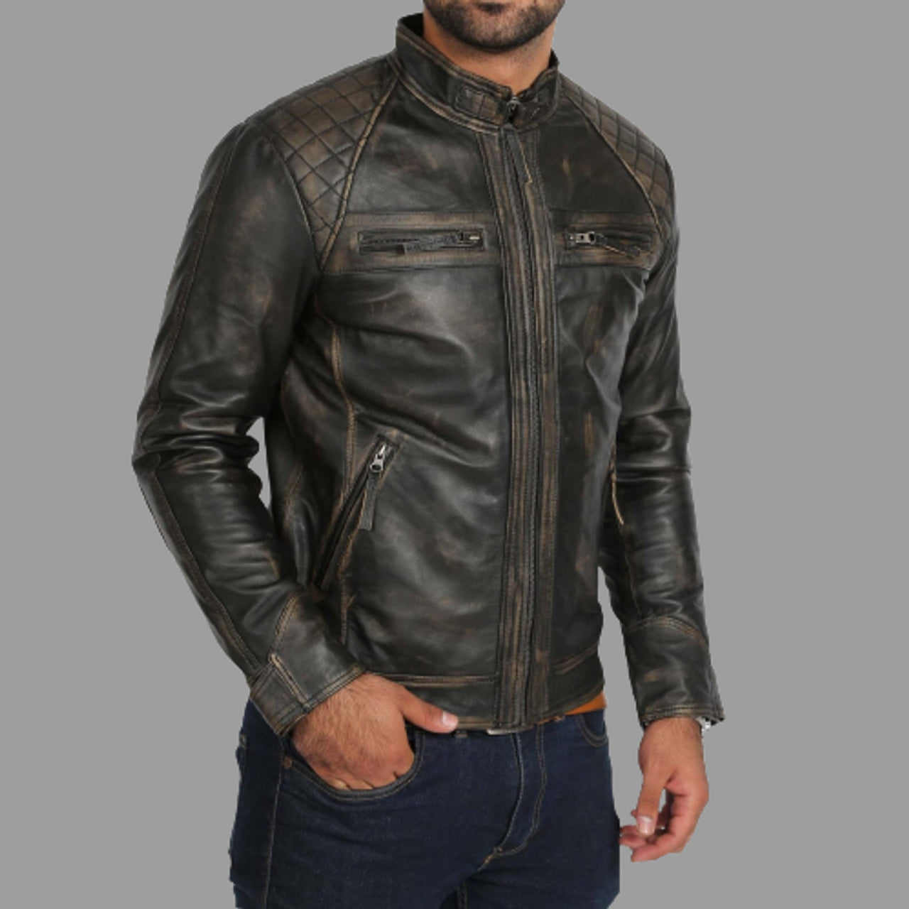 jacket, leather jacket, men jacket, cowhide leather jacket