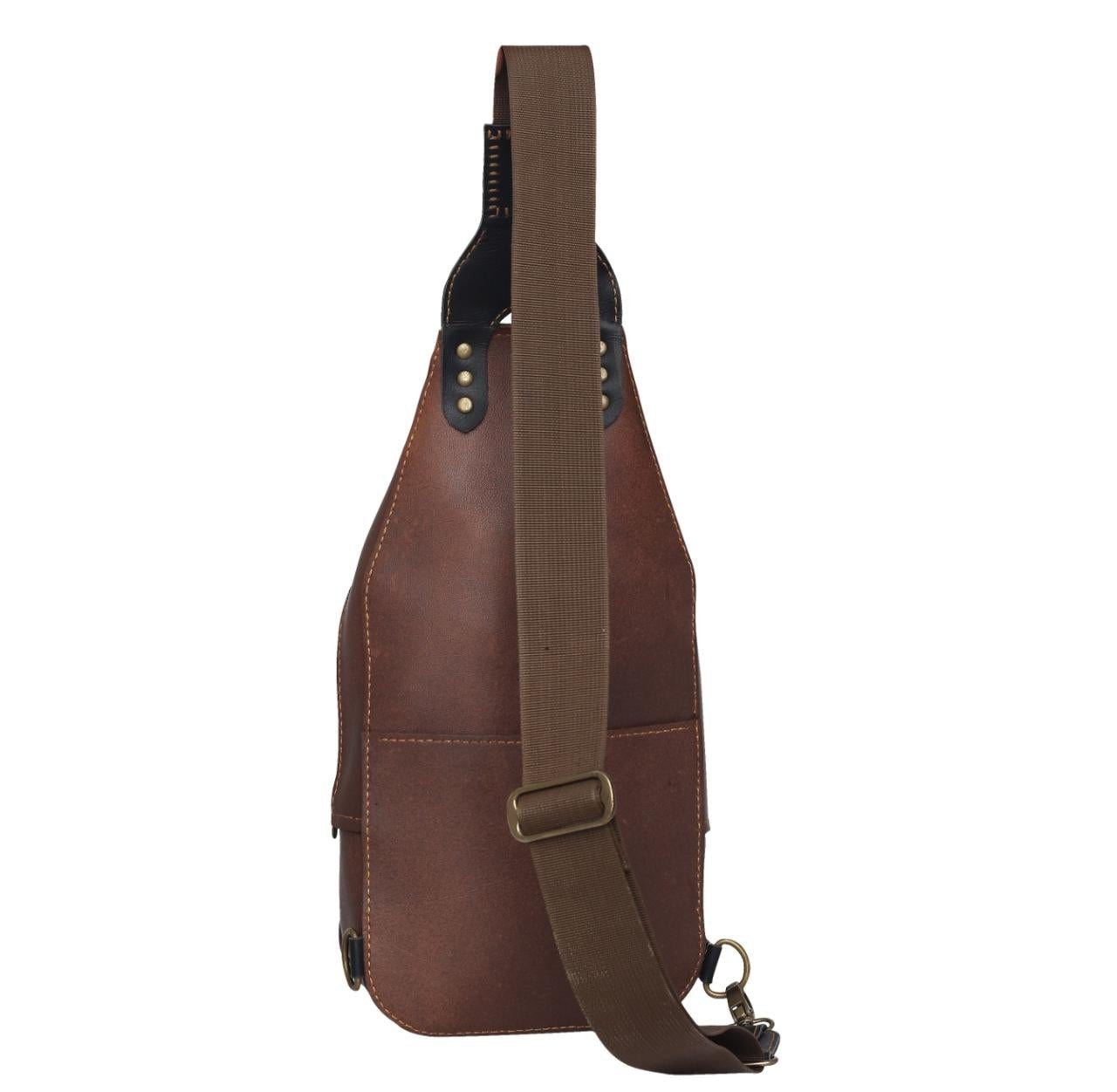 leather bag, leather sling, leather sling bag, crossbody bag, leather crossbody bag, brown bag, brown leather bag, authantic bag, Crossbody Sling Bag