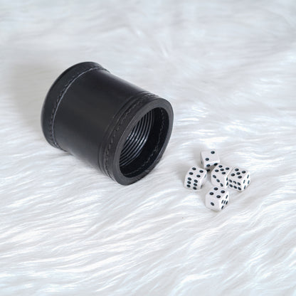 cup, dice cup. leather dice cup, black cup, black dice cup, black leather dice cup