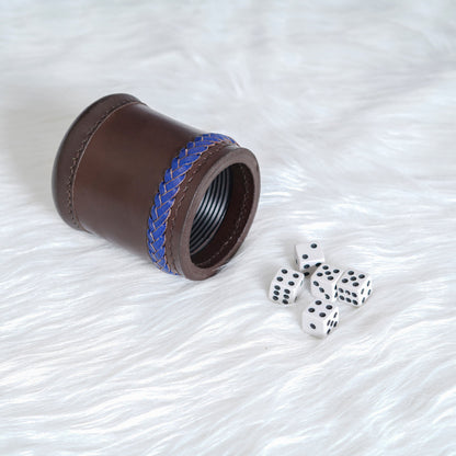 cup, dice cup. leather dice cup, black cup, brown dice cup