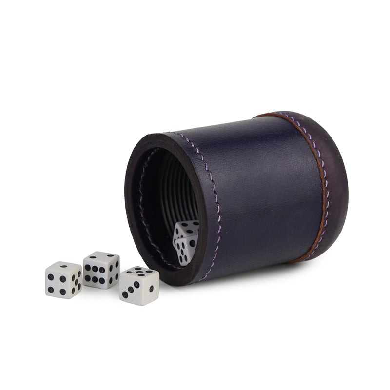 cup, dice cup, leather dice cup, jumbo dice cup, purple dice cup, Purple Leather Dice Cup