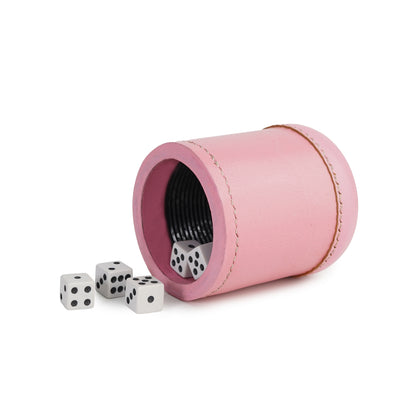 dice cup, leather dice cup, pink dice cup, farkle dice cup, leather liar's dice cup