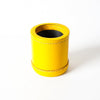 dice cup, leather dice cup, yellow dice cup, yellow leather dice cup, leather antique dice cup