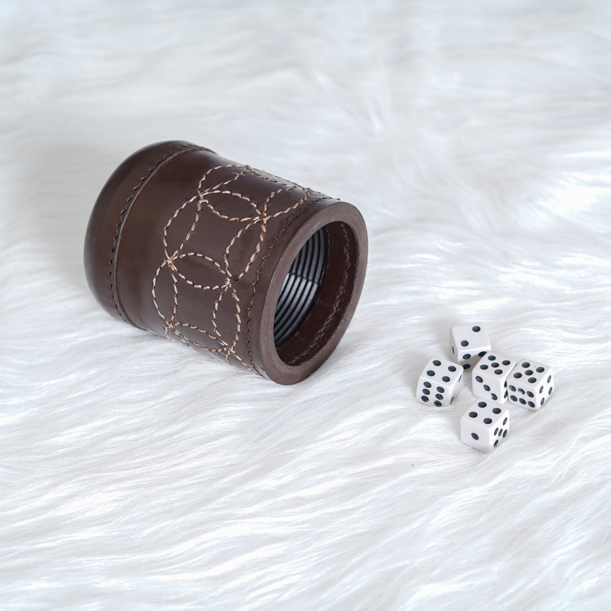 cup, dice cup, complimentary dice cup, brown dice cup, brown leather dice cup, vintage leather dice cup, leather antique dice cup, leather ribbed dice cup