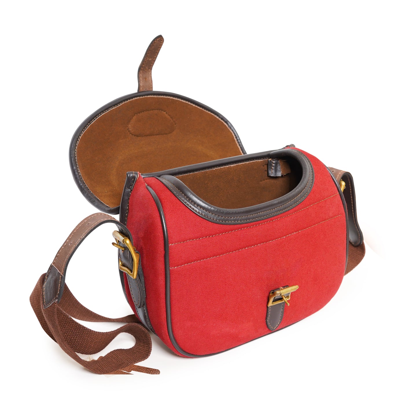 canvas leather shooting bag, leather bag, canvas bag, bags, shoulder bags, cartridge bag, red cartridge bag, canvas leather bag, canvas cartridge bag