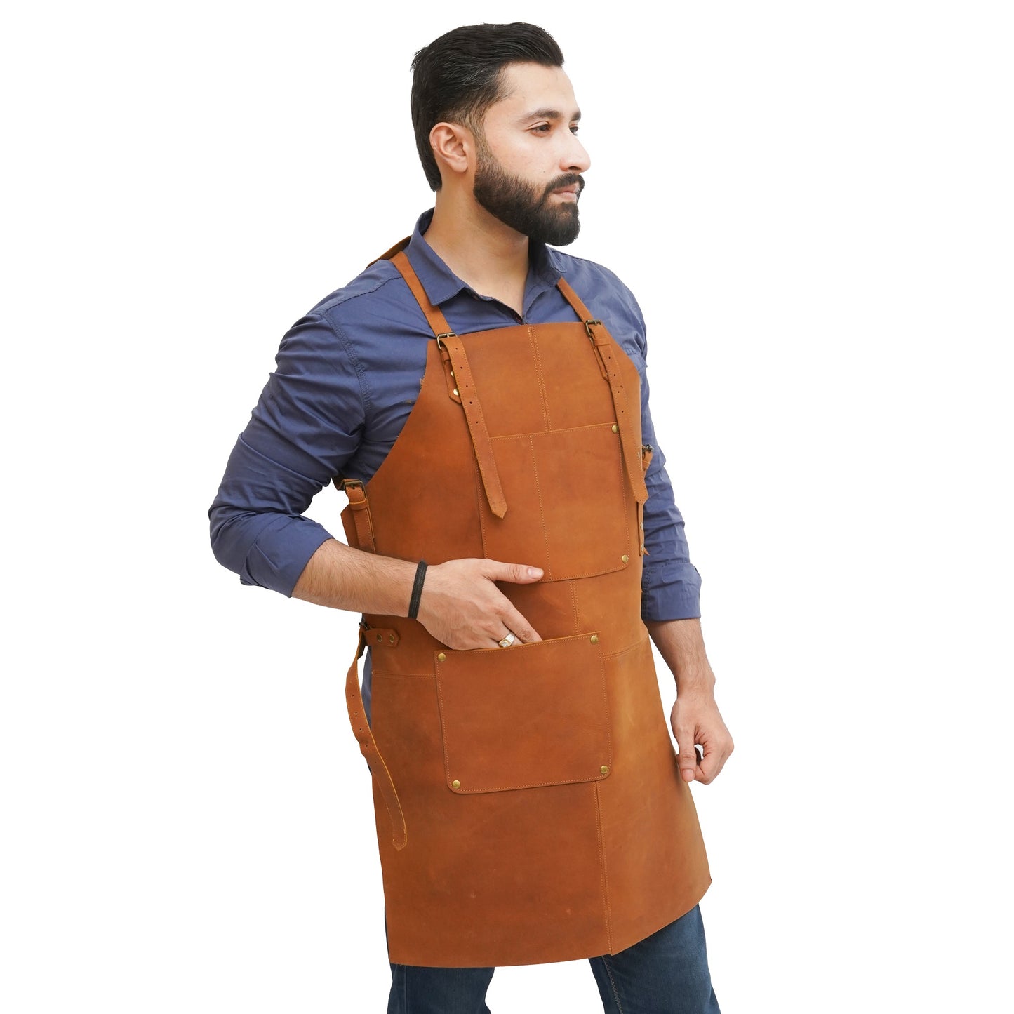 brown leather apron woodworking, woodworkers leather apron​, best leather woodworking apron​, best apron for woodworking​, best woodworking apron, shop aprons for woodworkers