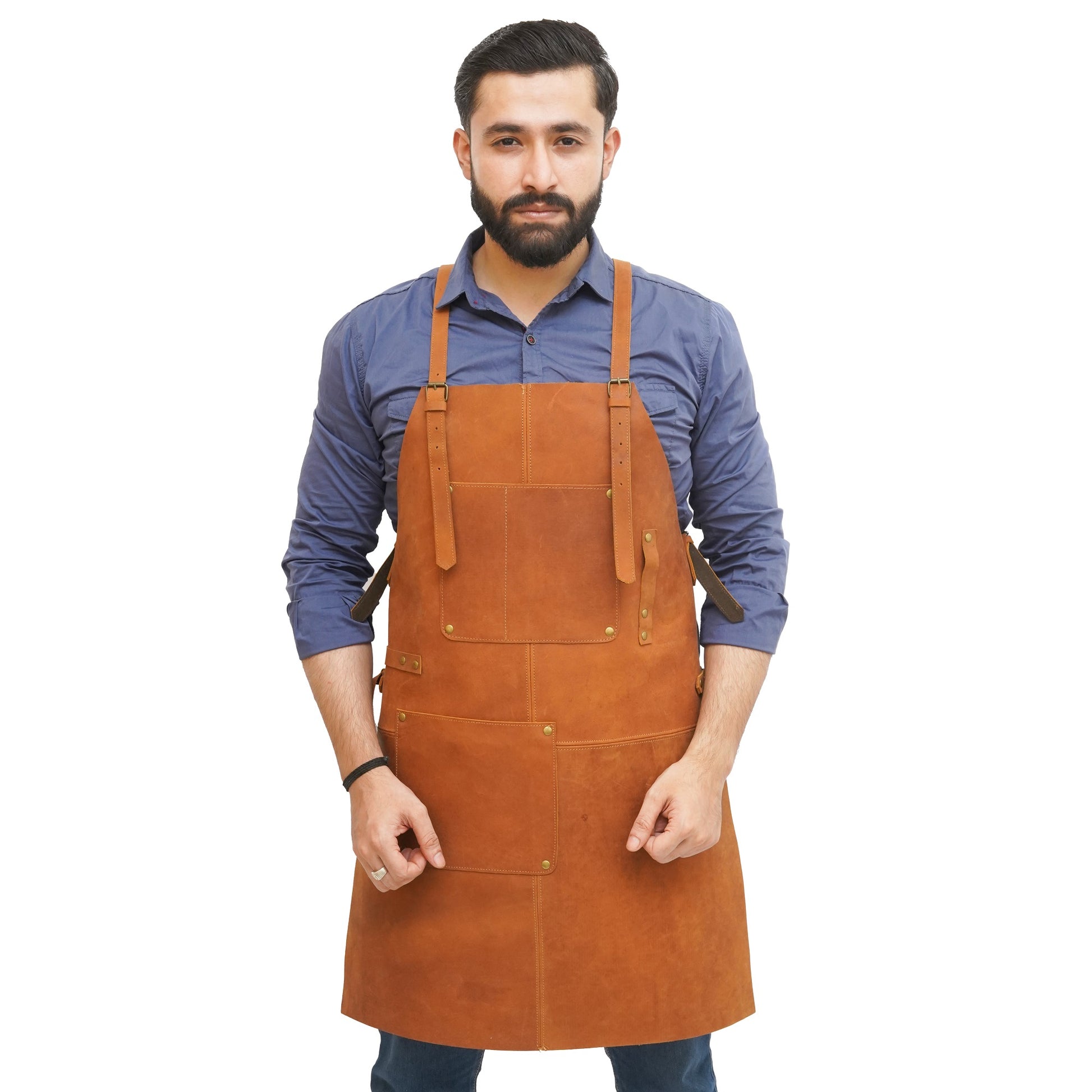 brown leather apron woodworking, woodworkers leather apron​, best leather woodworking apron​, best apron for woodworking​, best woodworking apron, shop aprons for woodworkers