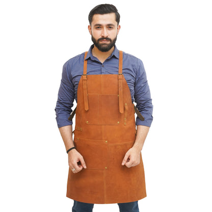 brown leather apron woodworking, woodworkers leather apron​, best leather woodworking apron​, best apron for woodworking​, best woodworking apron, shop aprons for woodworkers