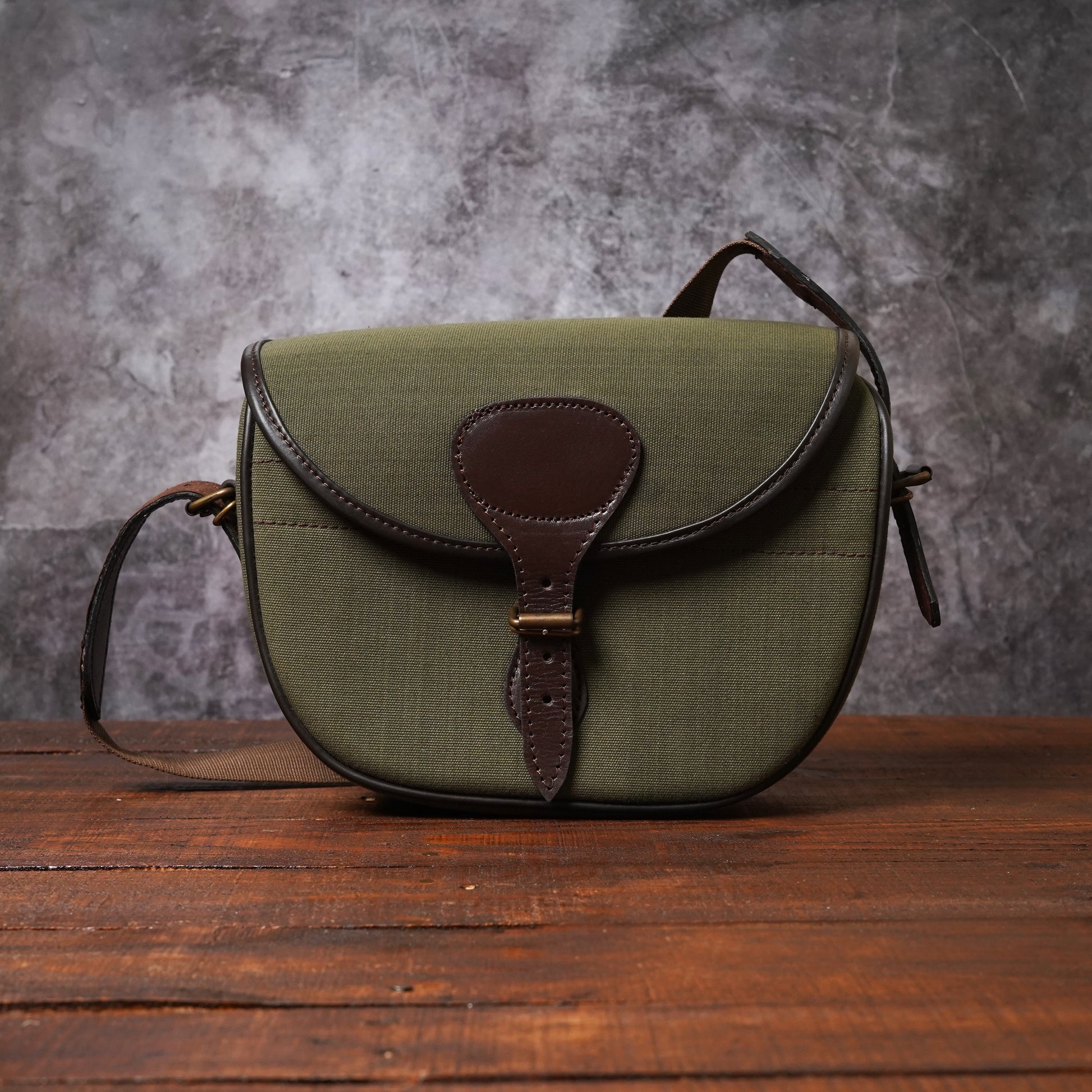 leather shooting bag,  shooting bag, leather bag, canvas cartridge bag