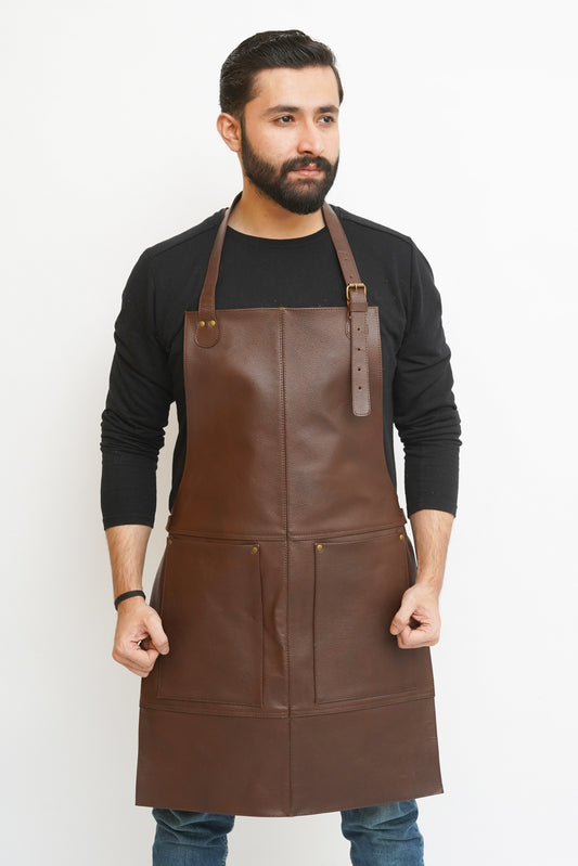 brown leather apron woodworking, woodworkers leather apron​, best leather woodworking apron​, best apron for woodworking​, best woodworking apron, shop aprons for woodworkers