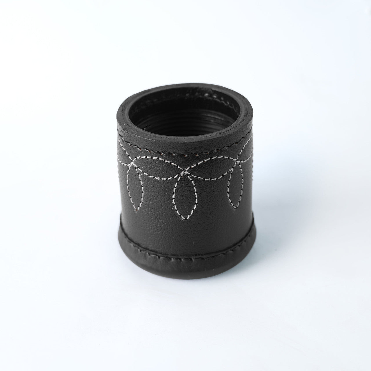 dice cup, cup, black dice cup, leather dice cup, leather black dice cup