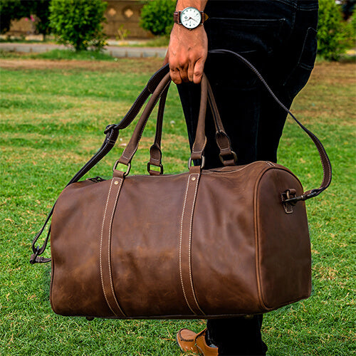 Vintage Christmas Gift Leather Duffle Bag, Large Travel Bag, India | Ubuy