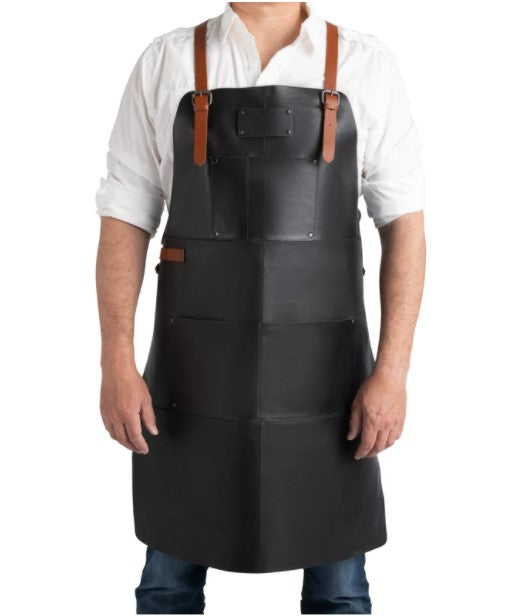 leather butcher apron,  black learher butchers apron​, black leather butcher apron​, mens butcher apron​