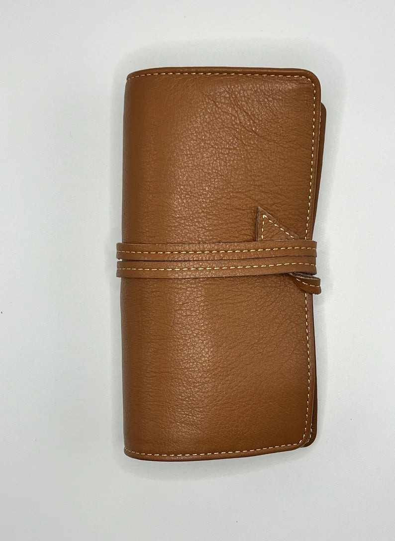 leather stationery purse, leather pen pouch